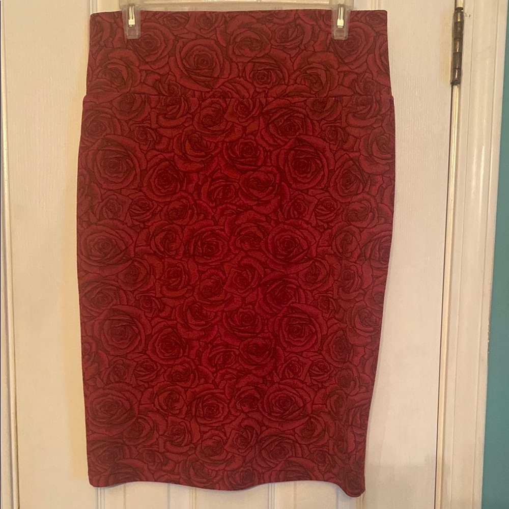 LuLaRoe Red Knee-Length Pencil Skirt for Cocktail